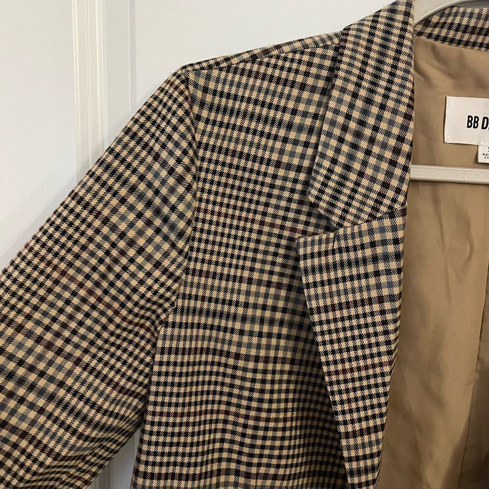 BB DAKOTA by Steve Madden Checking Up longline plaid blazer - Picture 6 of 8